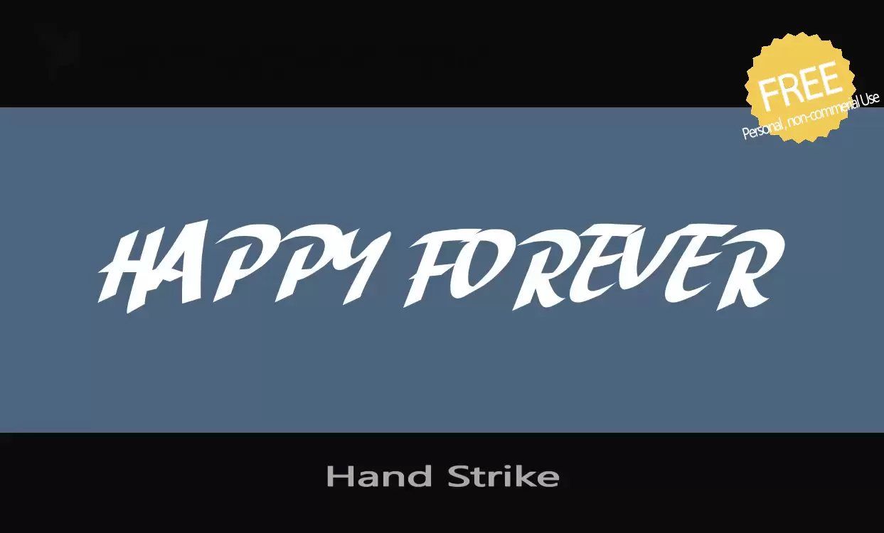 Font Sample of Hand-Strike