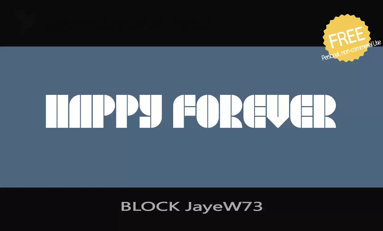 Font Sample of BLOCK-JayeW73