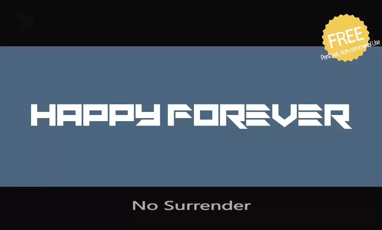 Font Sample of No-Surrender