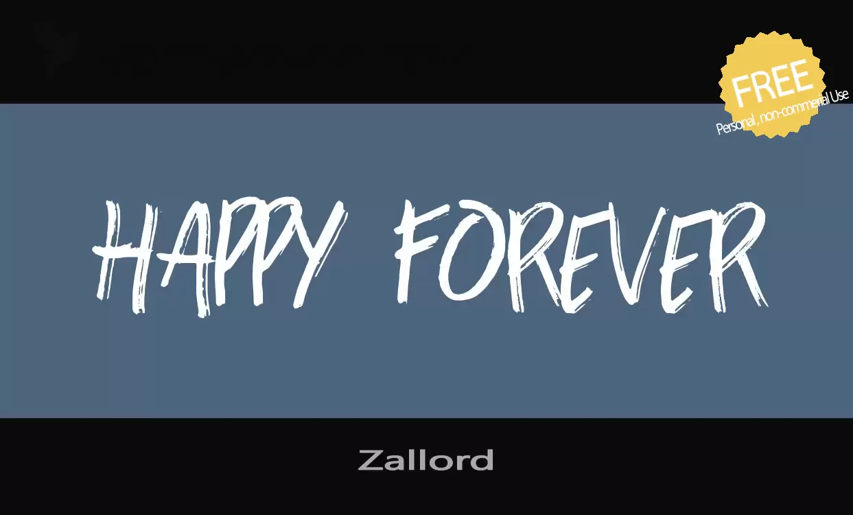 Font Sample of Zallord