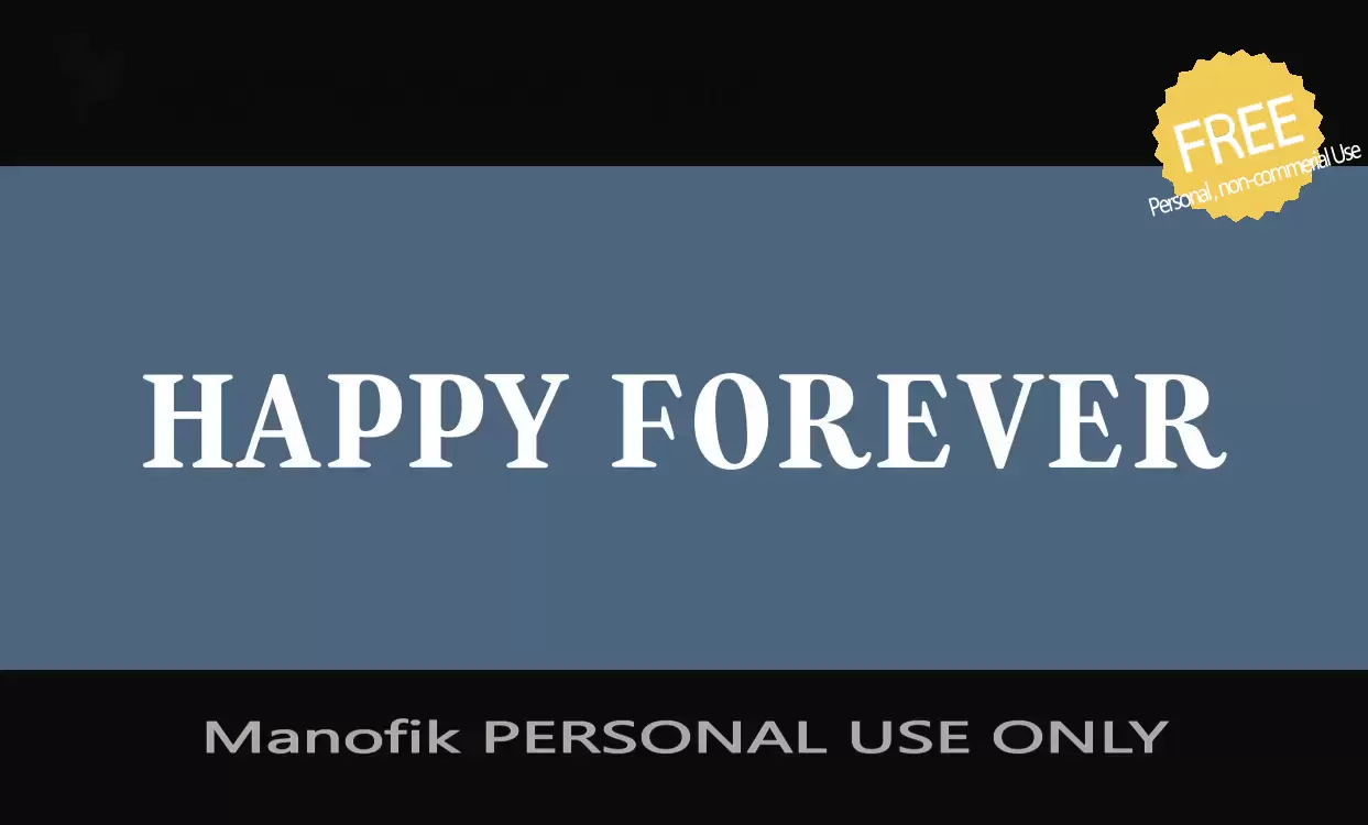 Font Sample of Manofik-PERSONAL-USE-ONLY