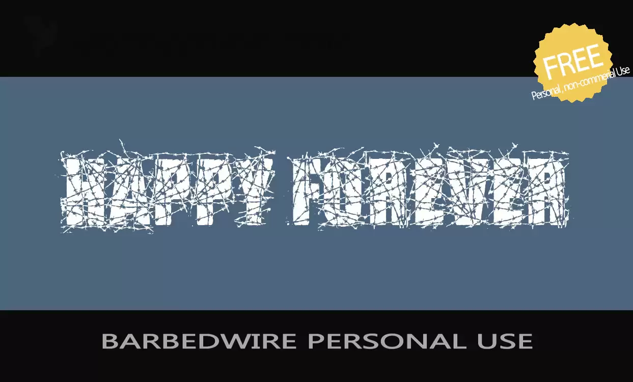 「BARBEDWIRE-PERSONAL-USE」字体效果图