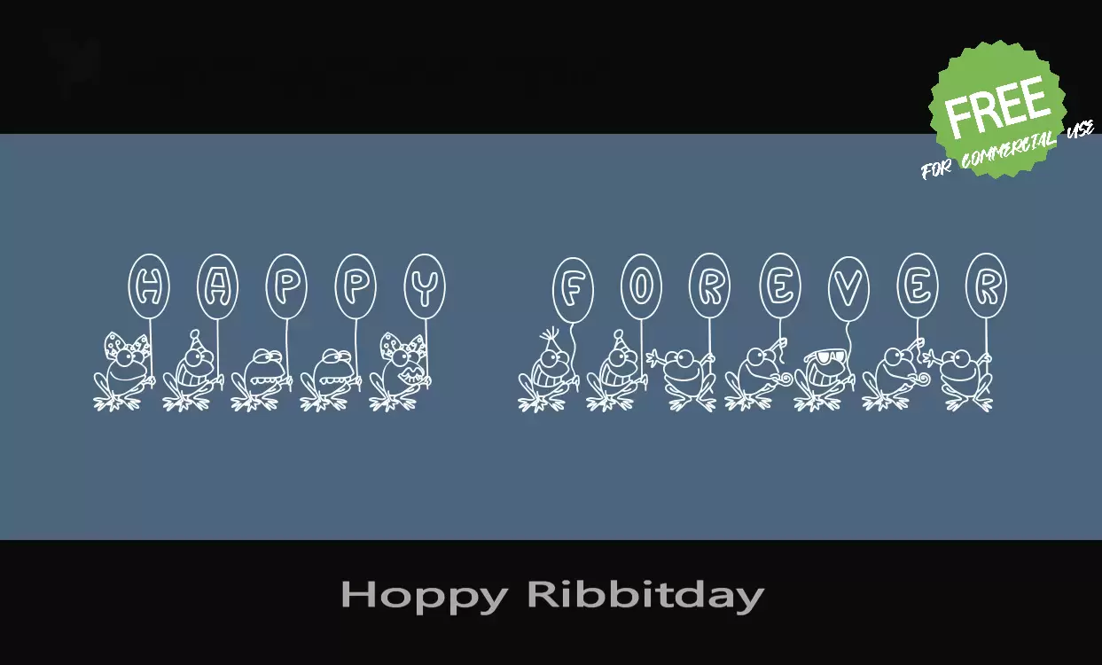 Font Sample of Hoppy-Ribbitday