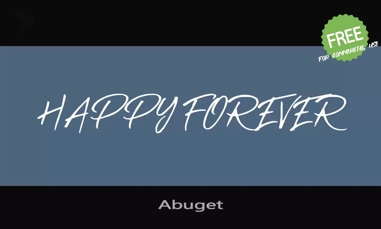 Font Sample of Abuget