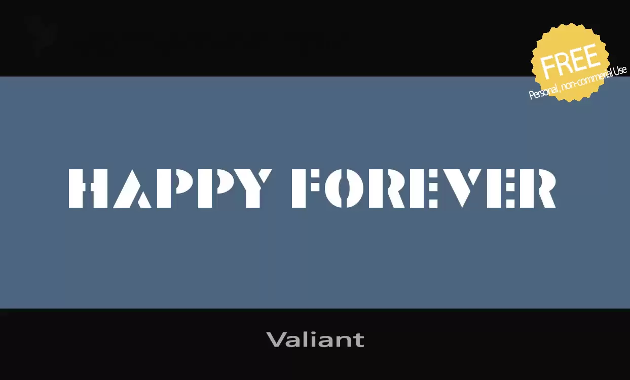 Font Sample of Valiant