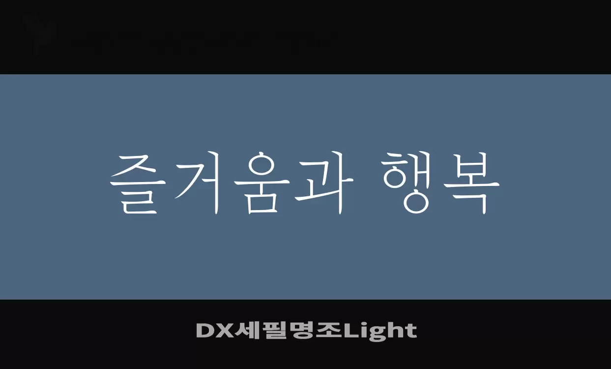 Font Sample of DX세필명조Light