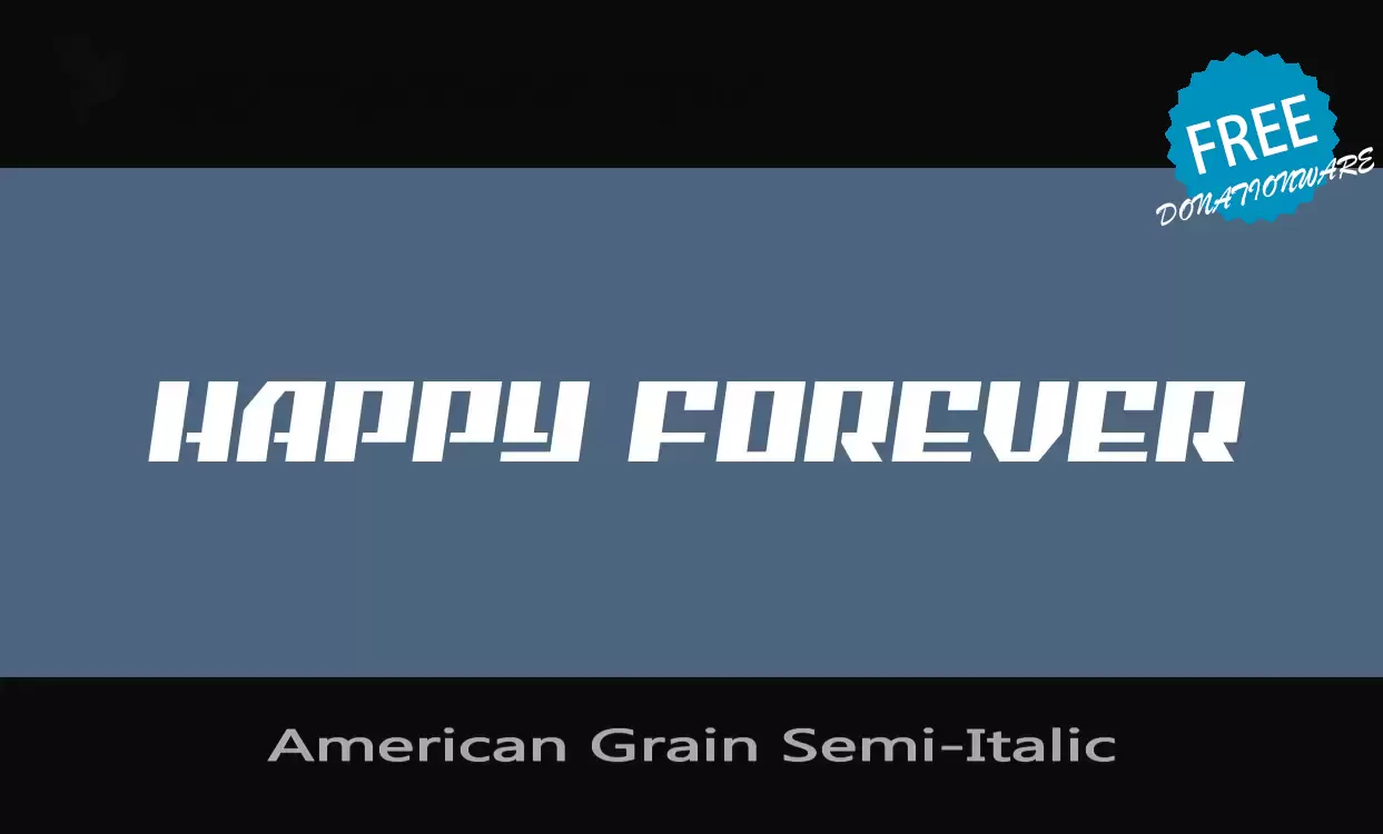 「American-Grain-Semi-Italic」字体效果图