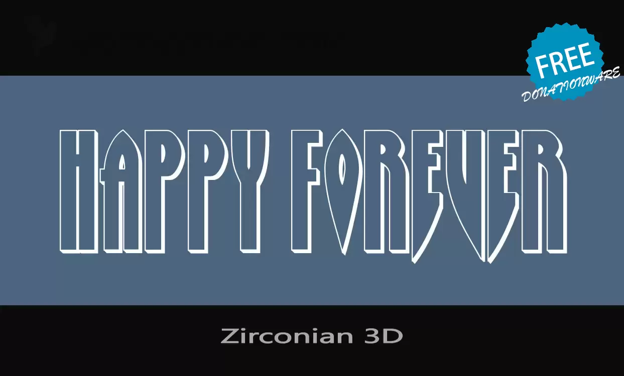 Font Sample of Zirconian-3D