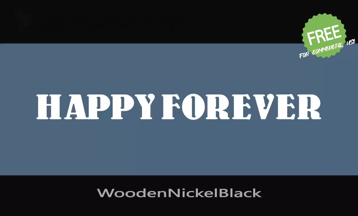 Font Sample of WoodenNickelBlack