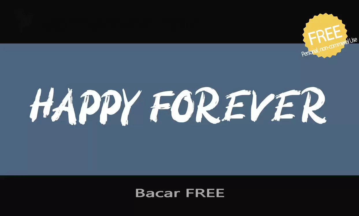 「Bacar-FREE」字体效果图