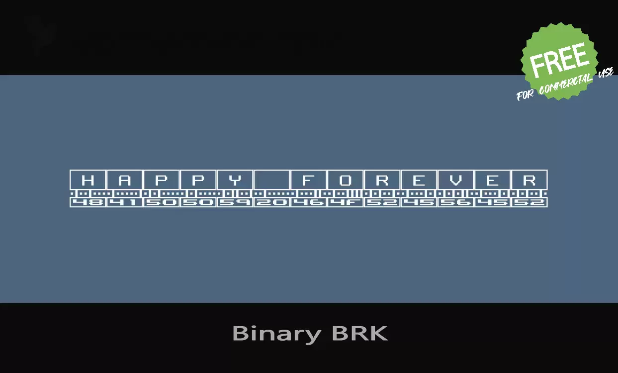 「Binary BRK」字体效果图