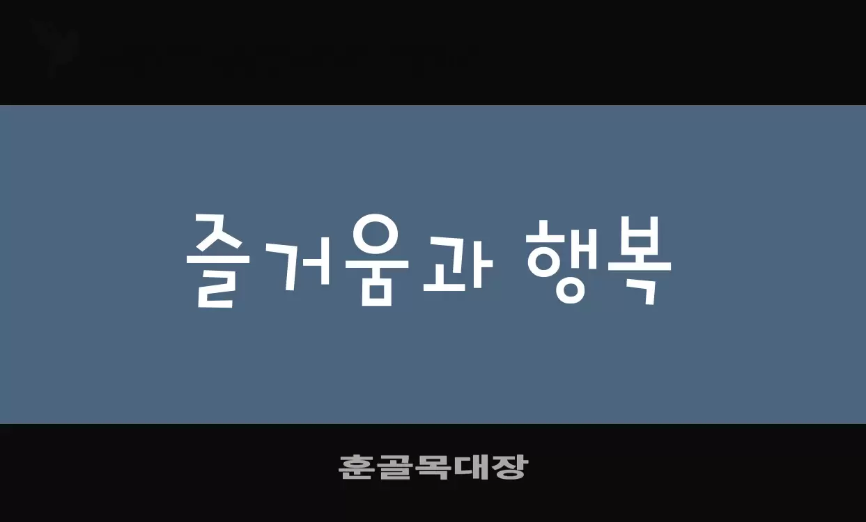 「훈골목대장」字体效果图