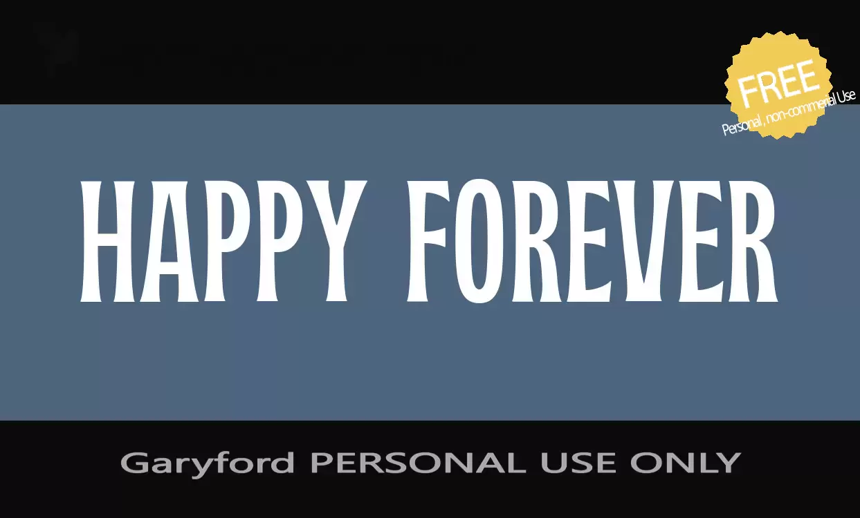 「Garyford-PERSONAL-USE-ONLY」字体效果图