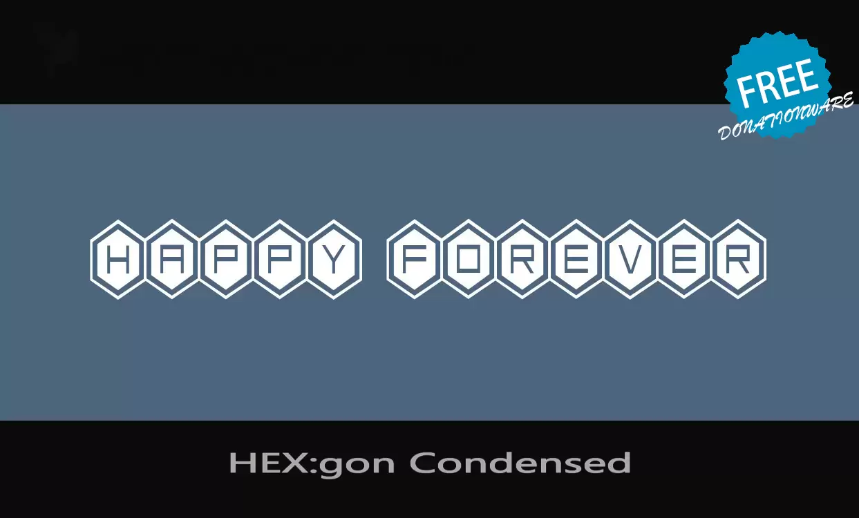 Font Sample of HEX:gon-Condensed