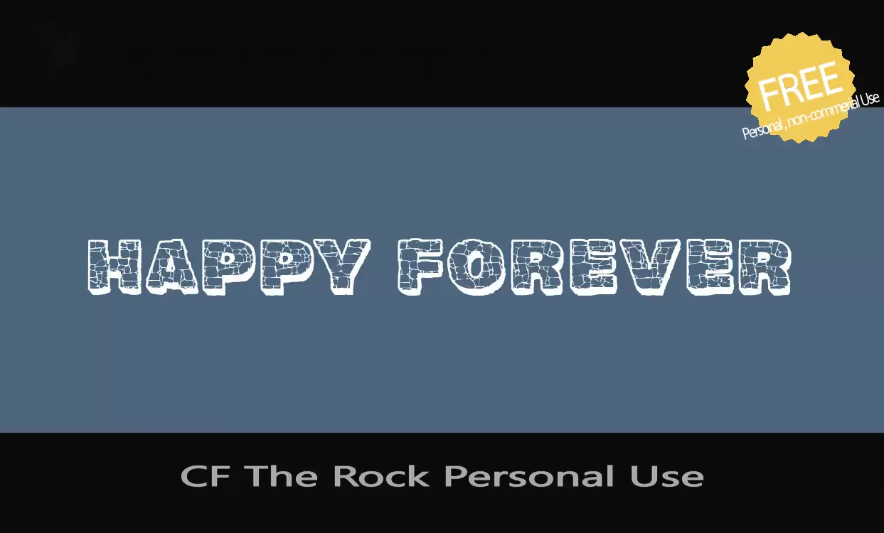 Font Sample of CF-The-Rock-Personal-Use