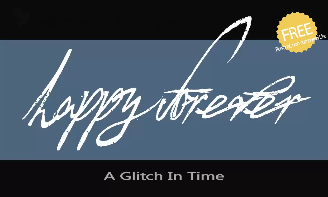 Font Sample of A-Glitch-In-Time