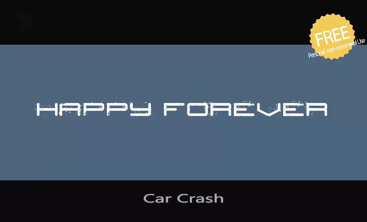 Font Sample of Car-Crash