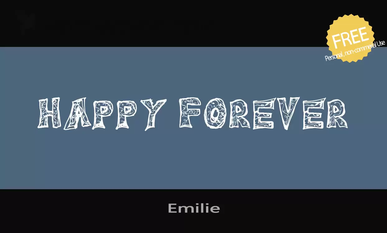 Font Sample of Emilie