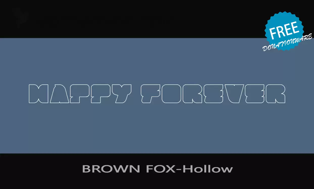 Font Sample of BROWN-FOX-Hollow
