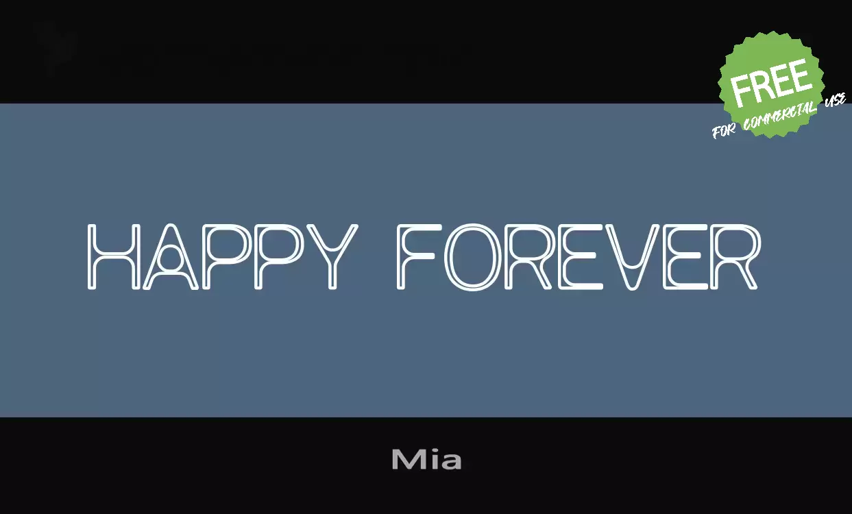 Font Sample of Mia