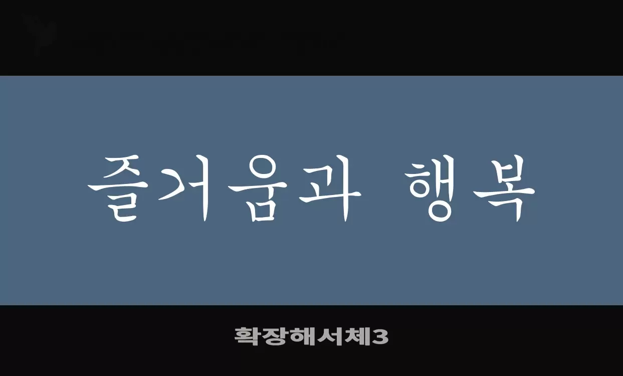 「확장해서체3」字体效果图