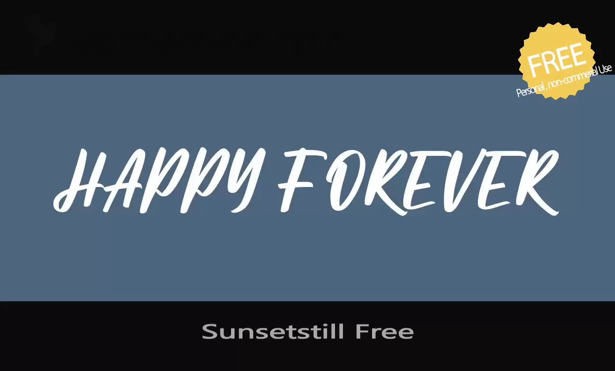 Font Sample of Sunsetstill-Free