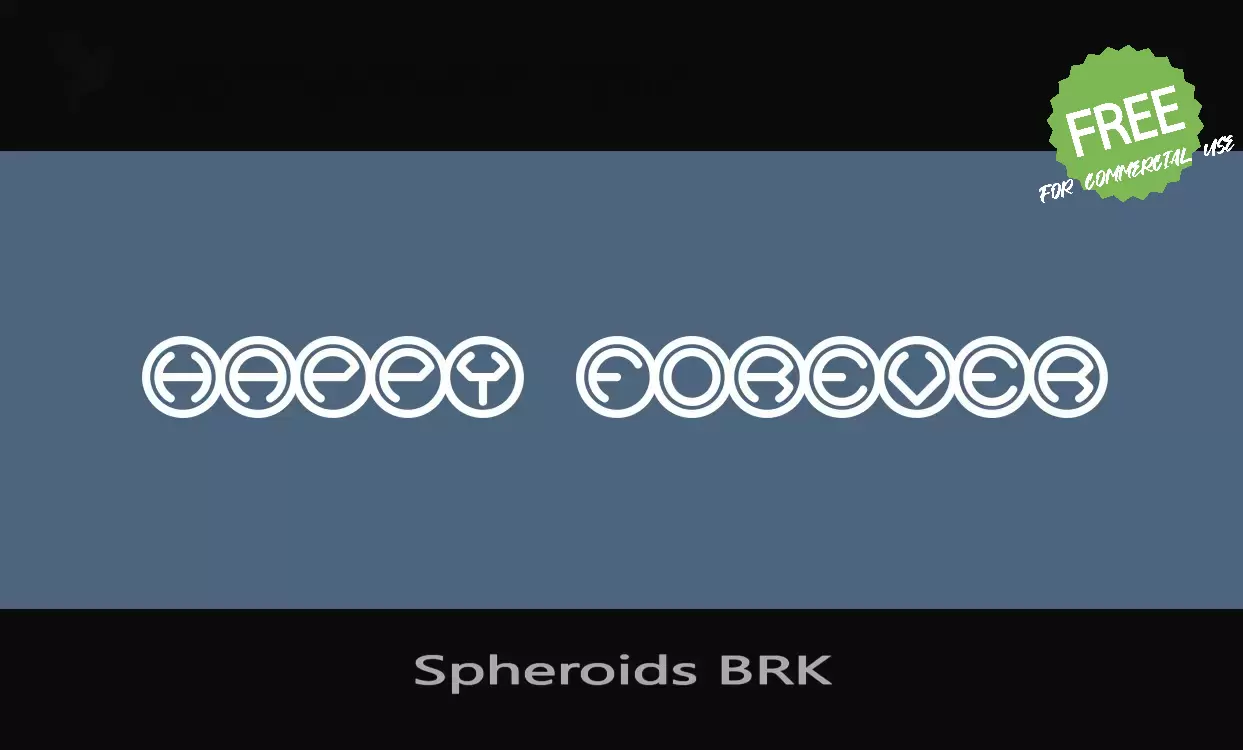 Font Sample of Spheroids-BRK