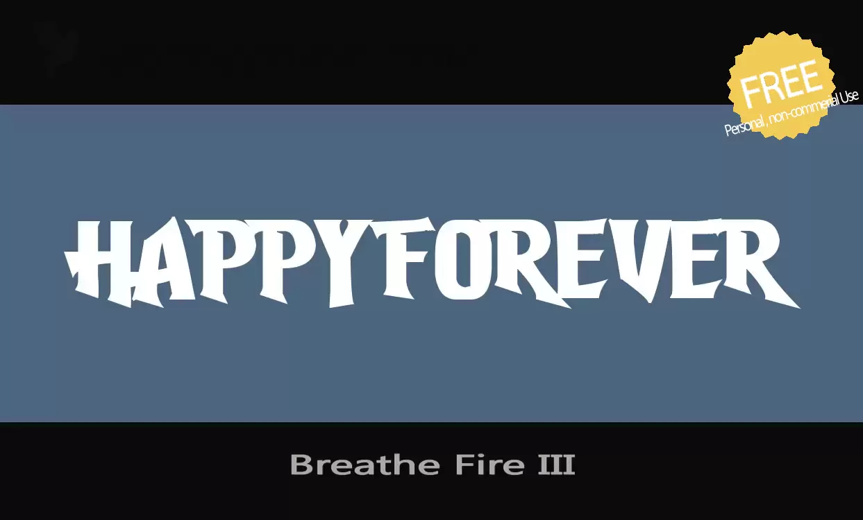 Font Sample of Breathe-Fire-III