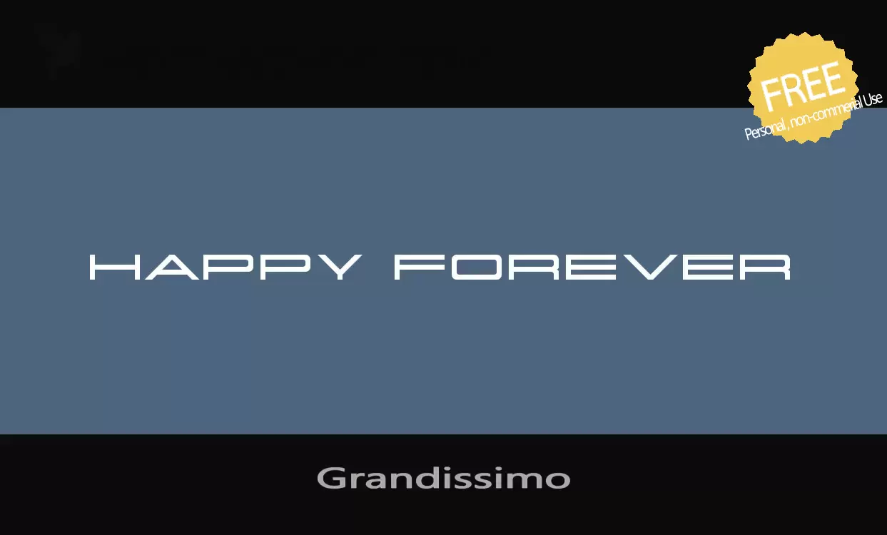 Font Sample of Grandissimo