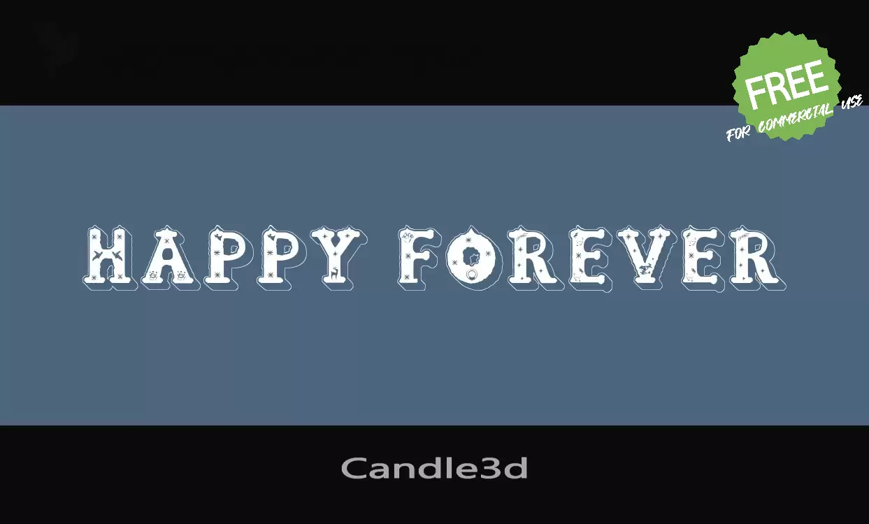 Font Sample of Candle3d