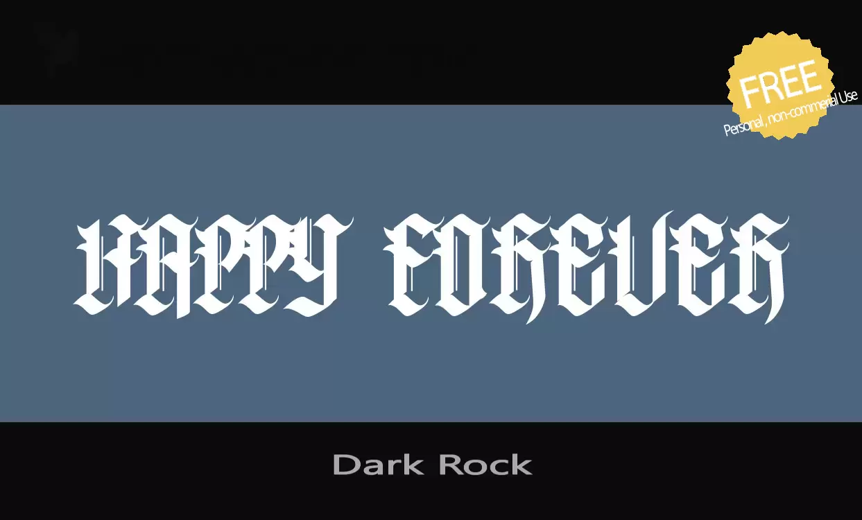 Font Sample of Dark-Rock