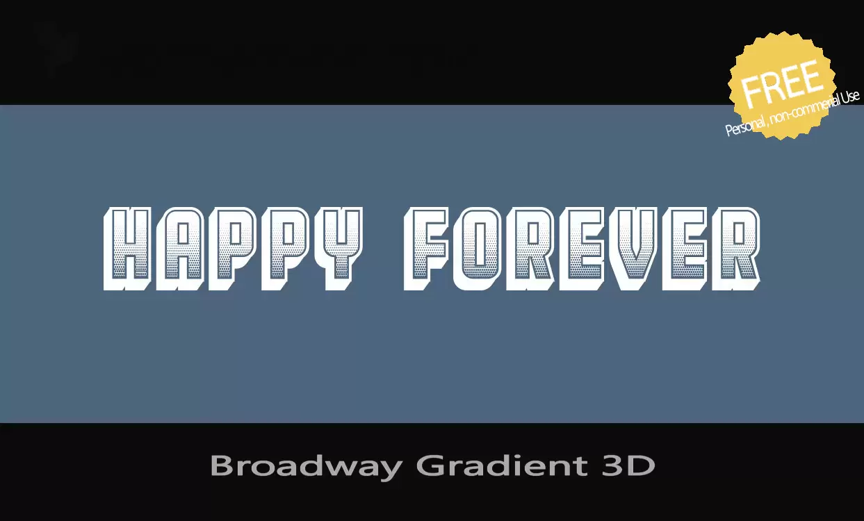 Font Sample of Broadway-Gradient-3D