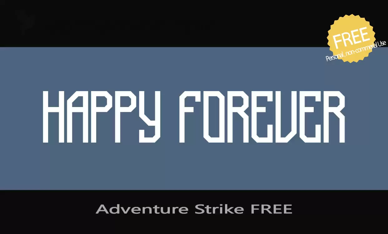 Font Sample of Adventure-Strike-FREE