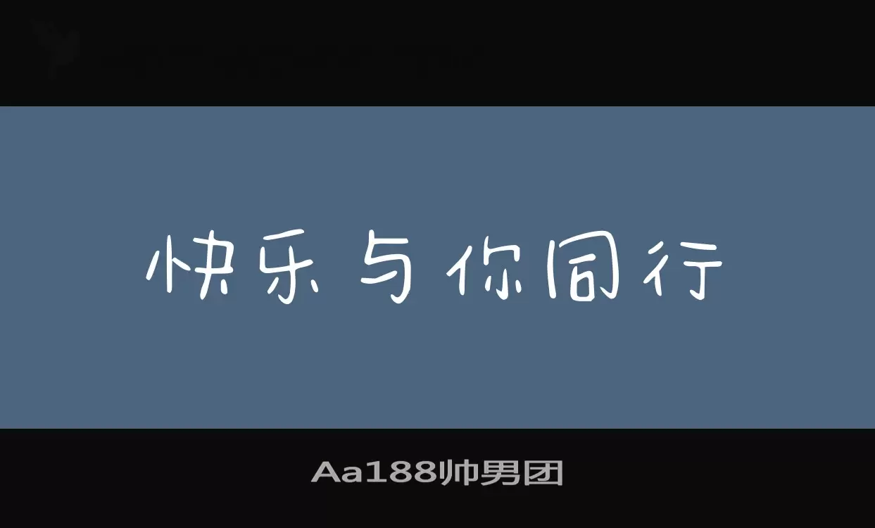 Font Sample of Aa188帅男团