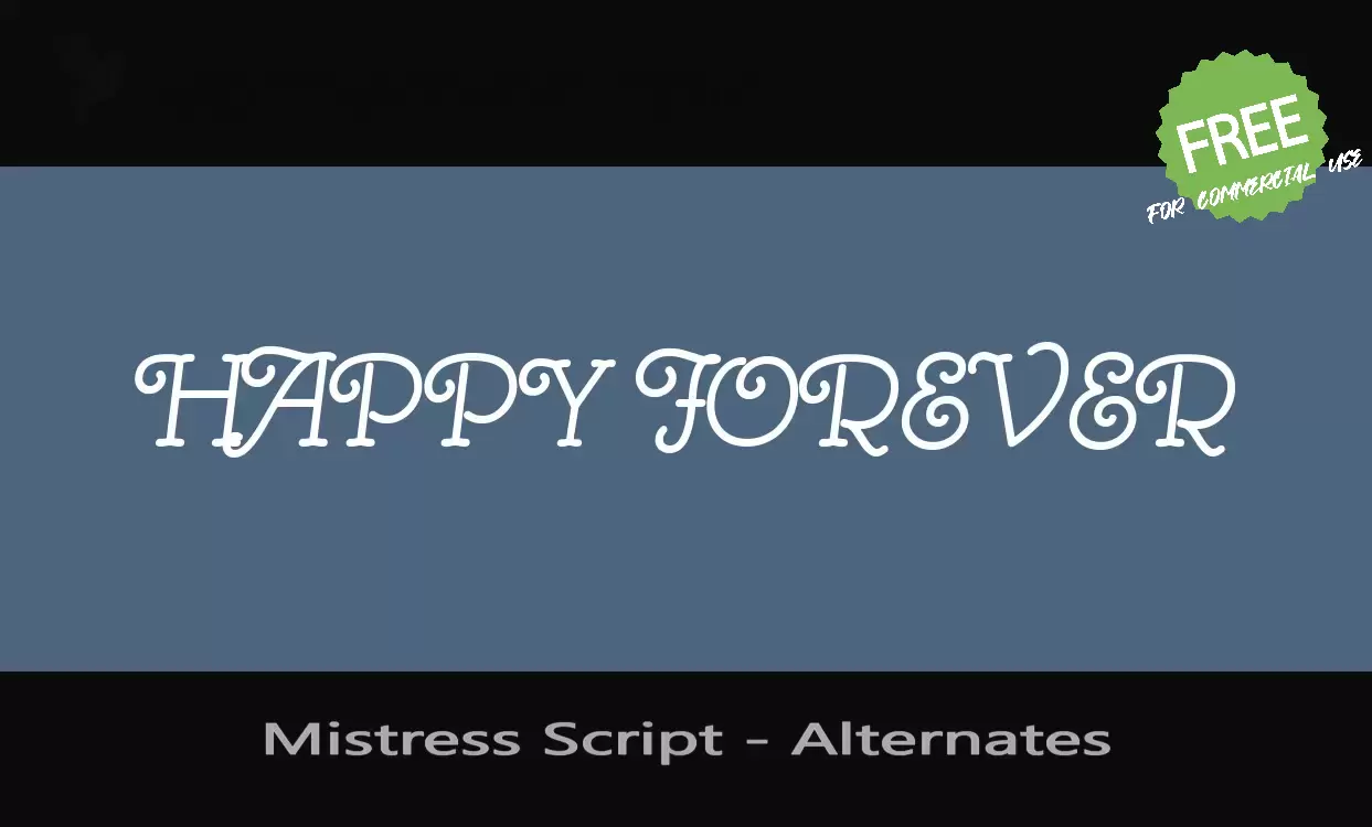 「Mistress-Script---Alternates」字体效果图