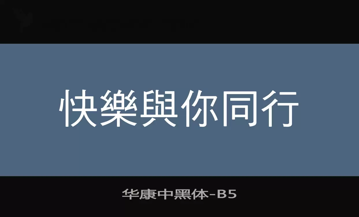 「华康中黑体」字体效果图