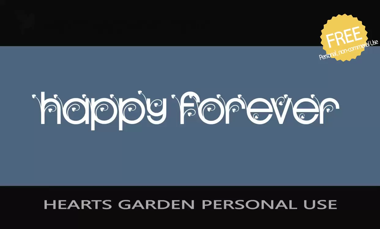 「HEARTS-GARDEN-PERSONAL-USE」字体效果图