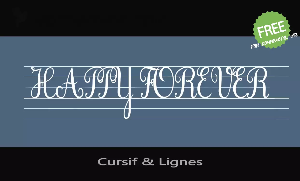 「Cursif & Lignes」字体效果图