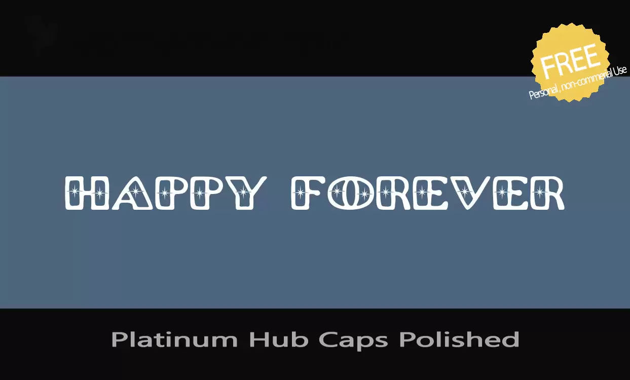 「Platinum-Hub-Caps-Polished」字体效果图