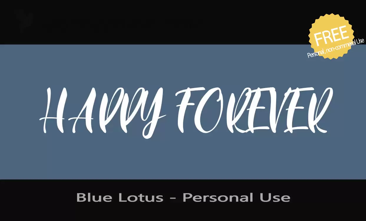 Font Sample of Blue-Lotus---Personal-Use