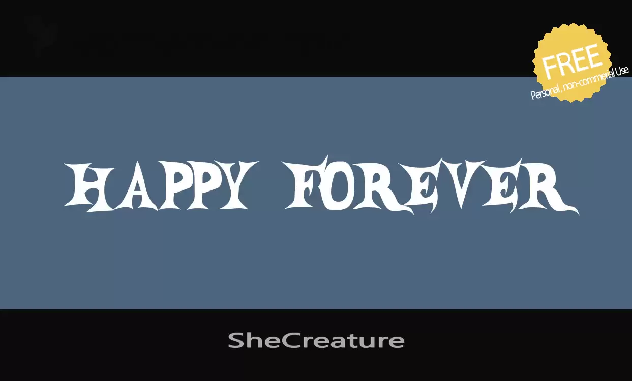 Font Sample of SheCreature