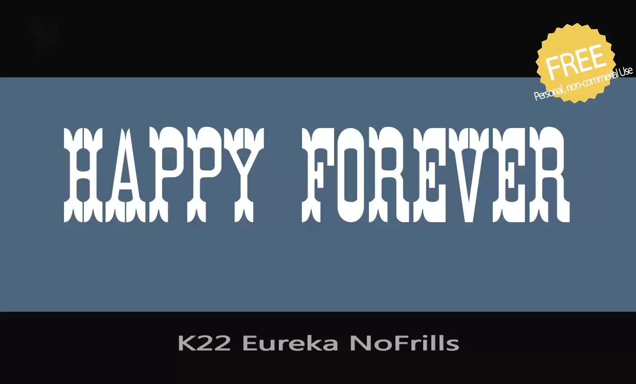 「K22-Eureka-NoFrills」字体效果图