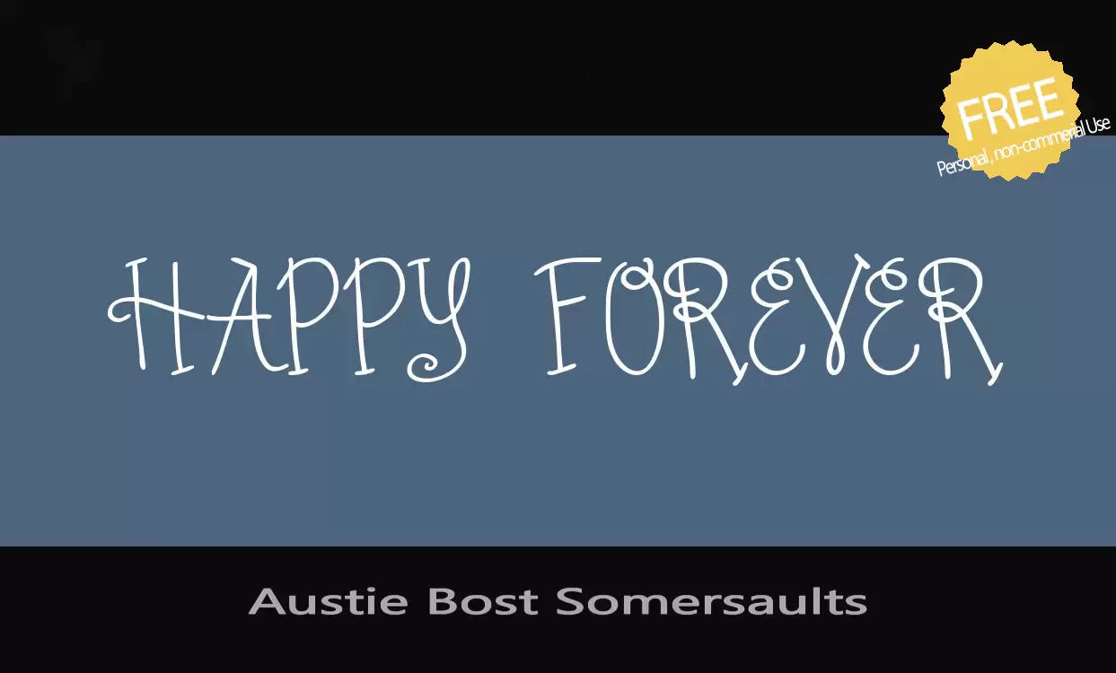 Font Sample of Austie-Bost-Somersaults