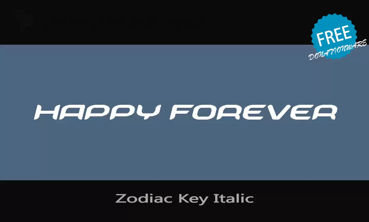 Font Sample of Zodiac-Key-Italic