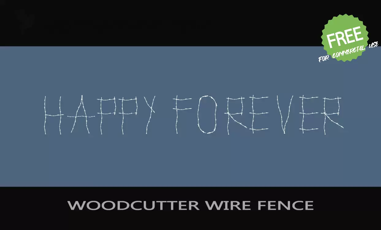 Font Sample of WOODCUTTER-WIRE-FENCE