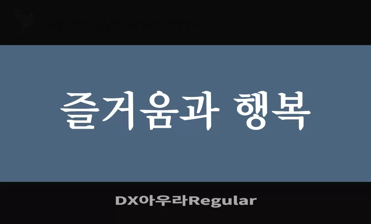 「DX아우라Regular」字体效果图