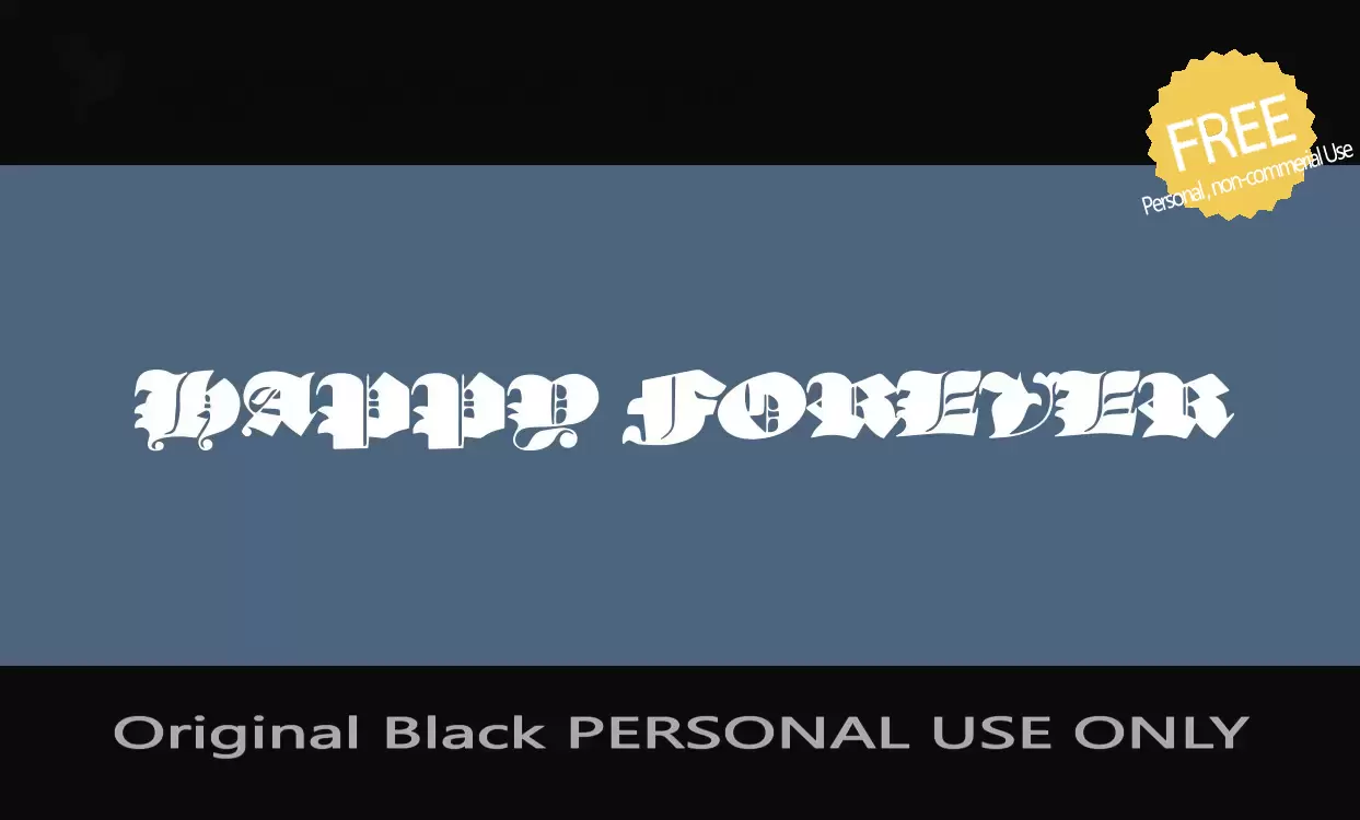 Font Sample of Original-Black-PERSONAL-USE-ONLY