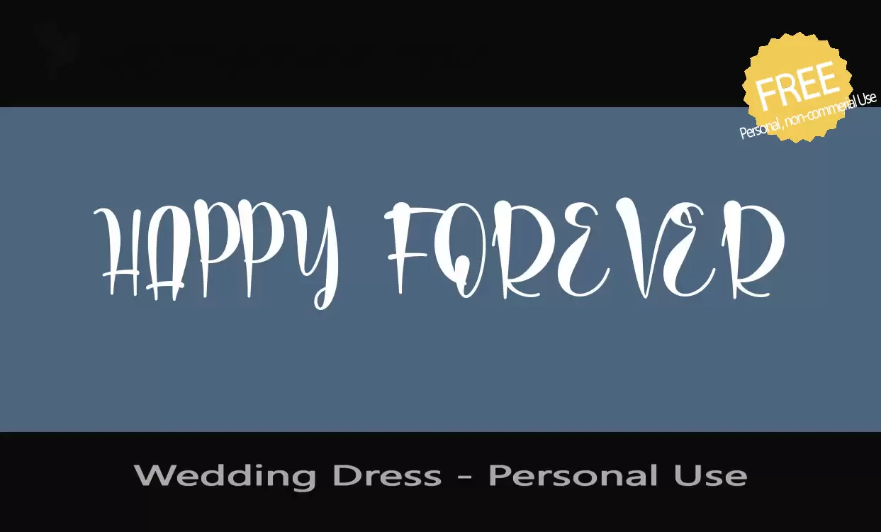 Font Sample of Wedding-Dress---Personal-Use