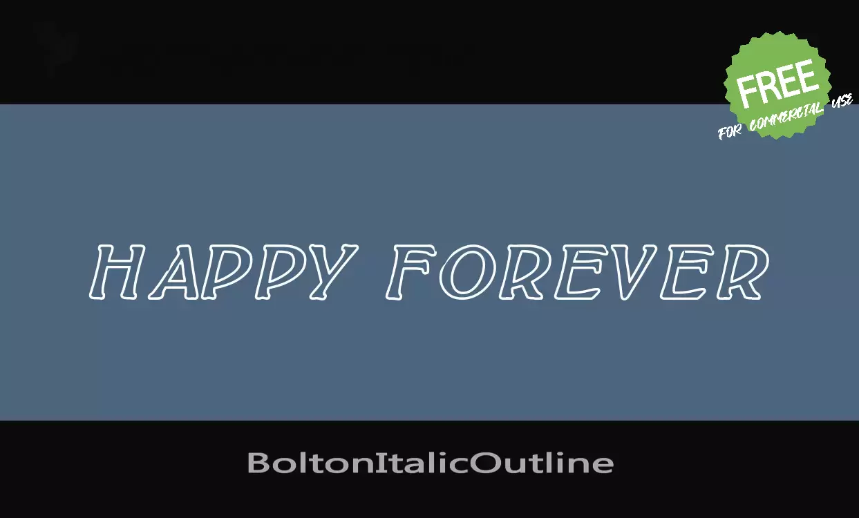 「BoltonItalicOutline」字体效果图