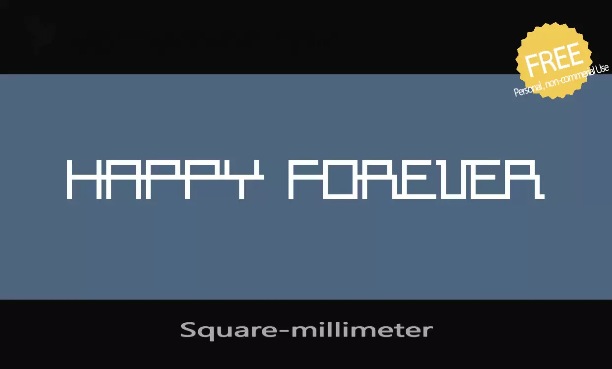 Font Sample of Square-millimeter